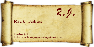 Rick Jakus névjegykártya